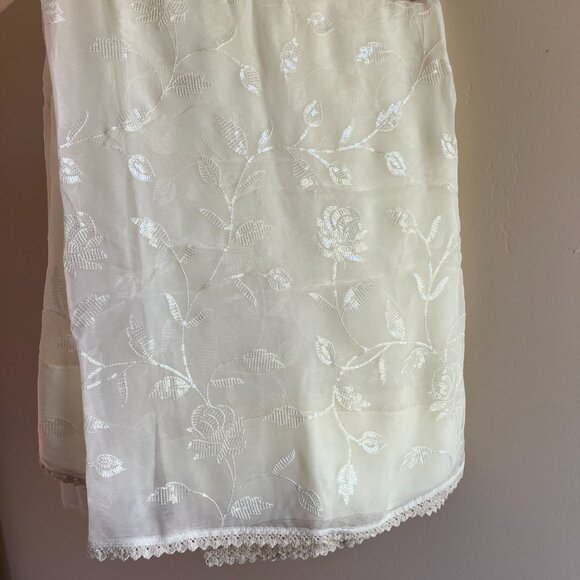 Ivory white Floral Sequin Lace doily Saree Coquette Bridal wedding pastel fairy - Picture 6 of 17